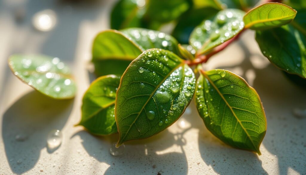 little wax-encased foliage