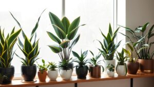 long leaf plants indoor