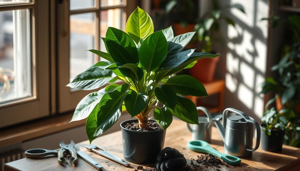 maintaining a pruned rubber plant