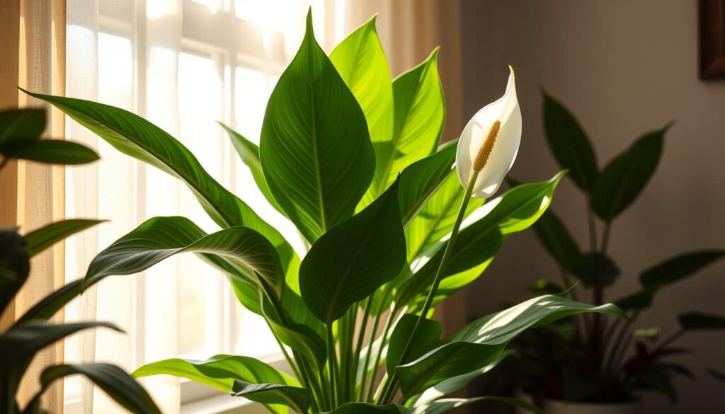 peace lily in indirect light