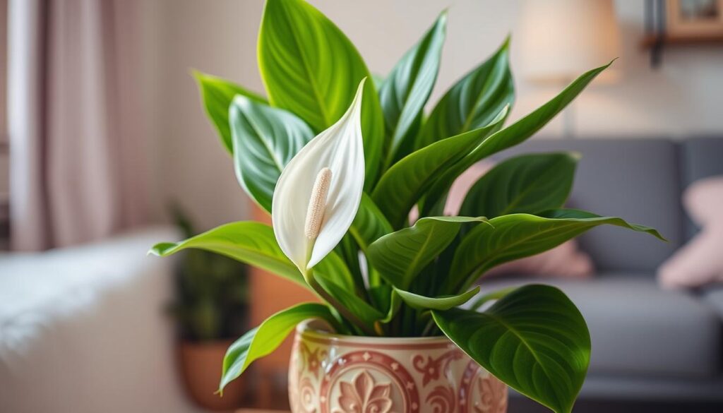 peace lily in pot