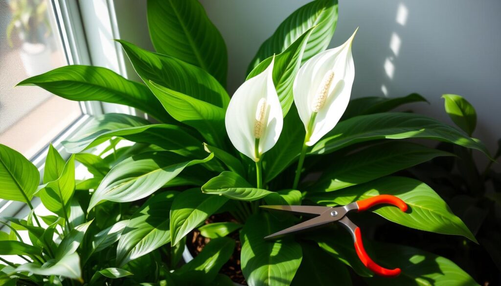 peace lily pruning