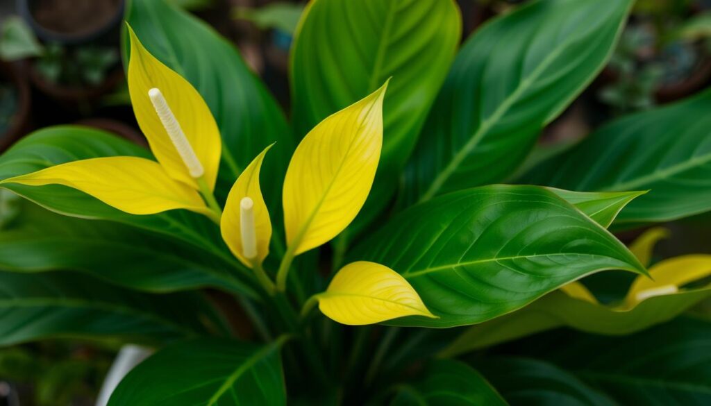 peace lily yellow leaves