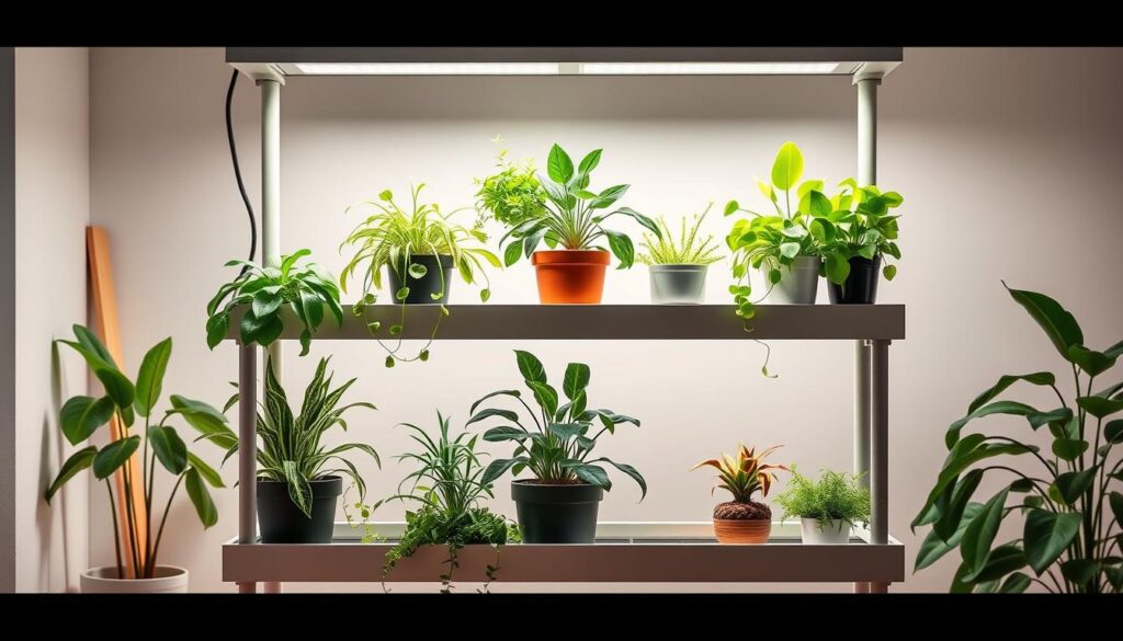 plant stand with grow light