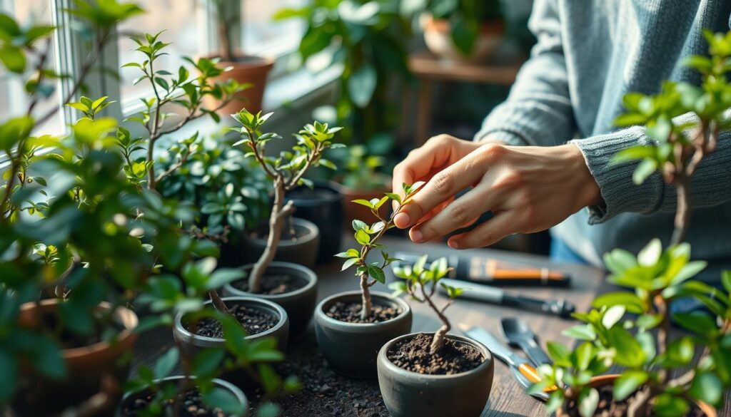 pruning bonsai seedlings