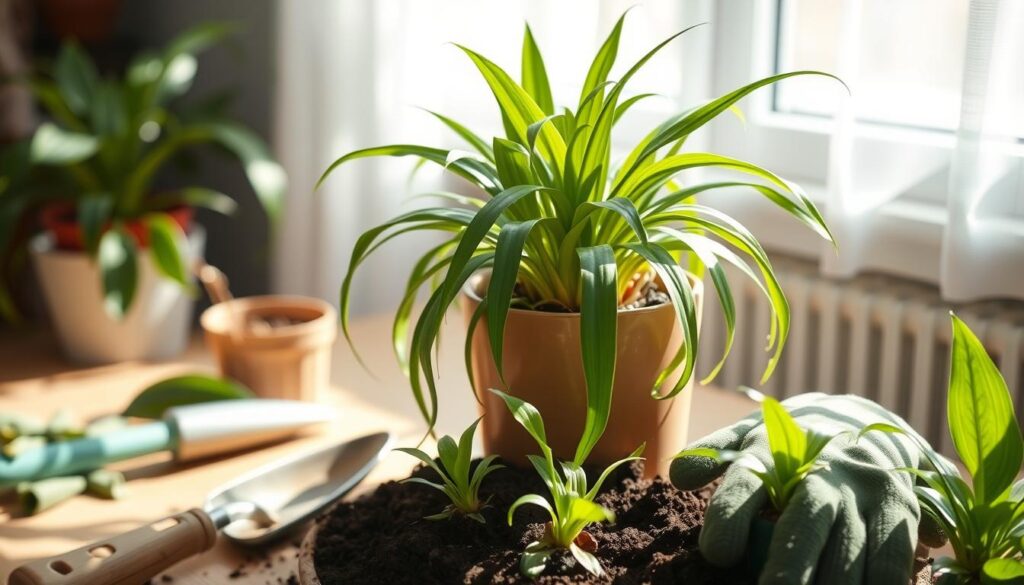 repotting a spider plant