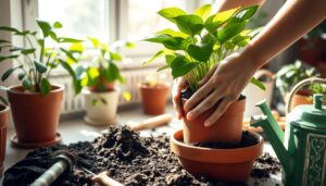 repotting a zz plant