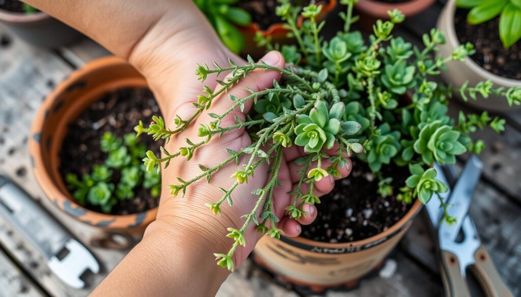 sedum morganianum repotting