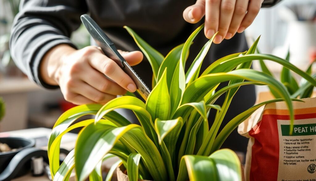 snake plant pruning