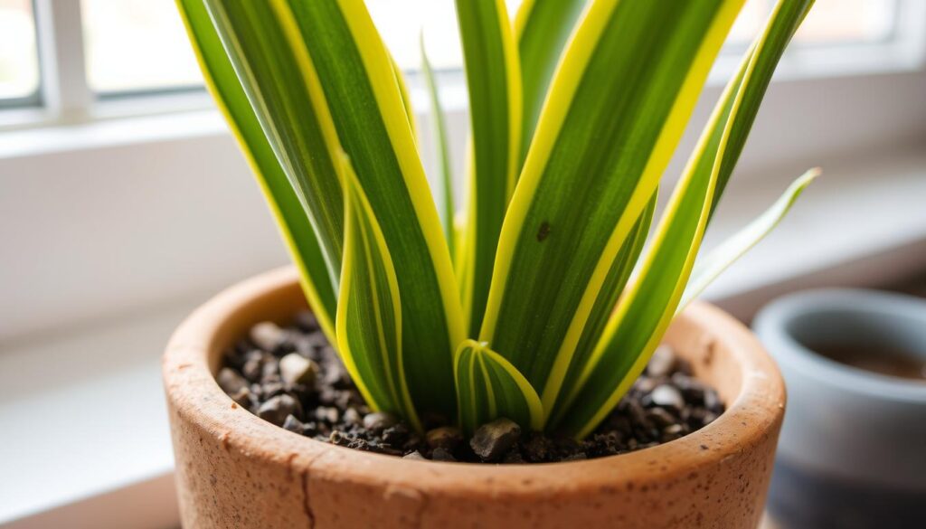 snake plant soil and pot