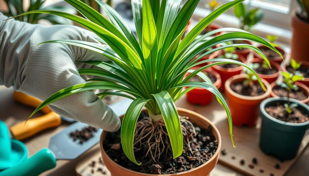 spider plant repotting