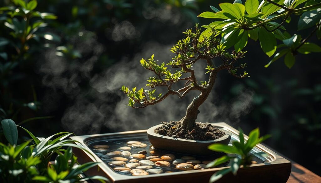 using humidity trays for bonsai