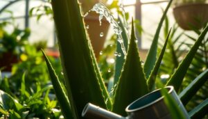 watering aloe