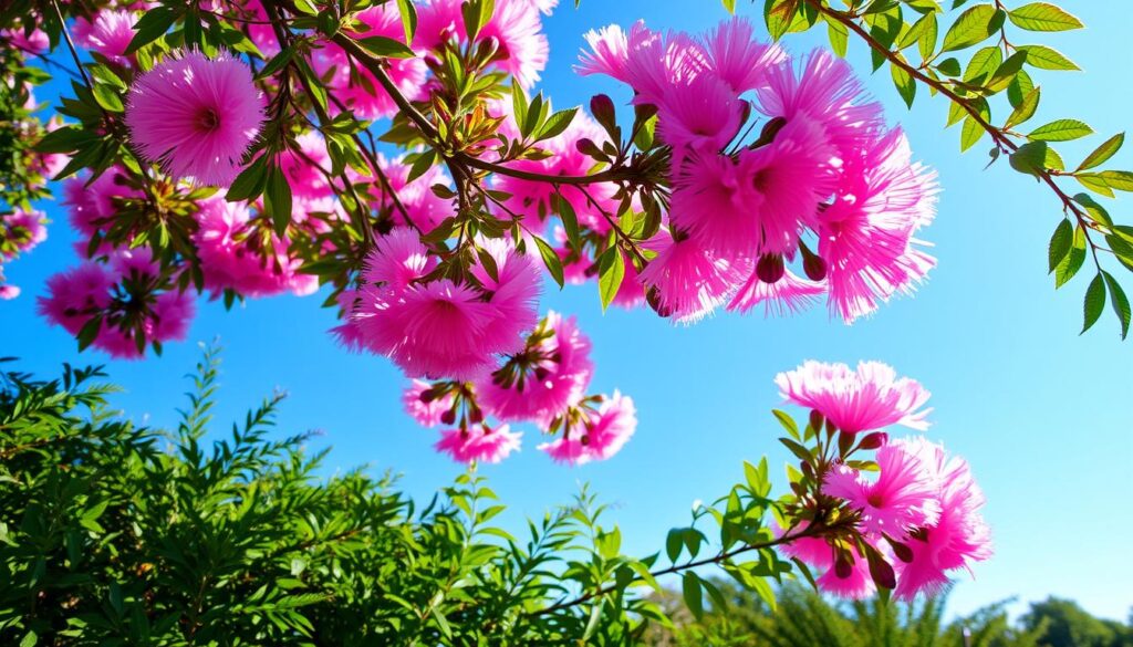 Mimosa tree blooms