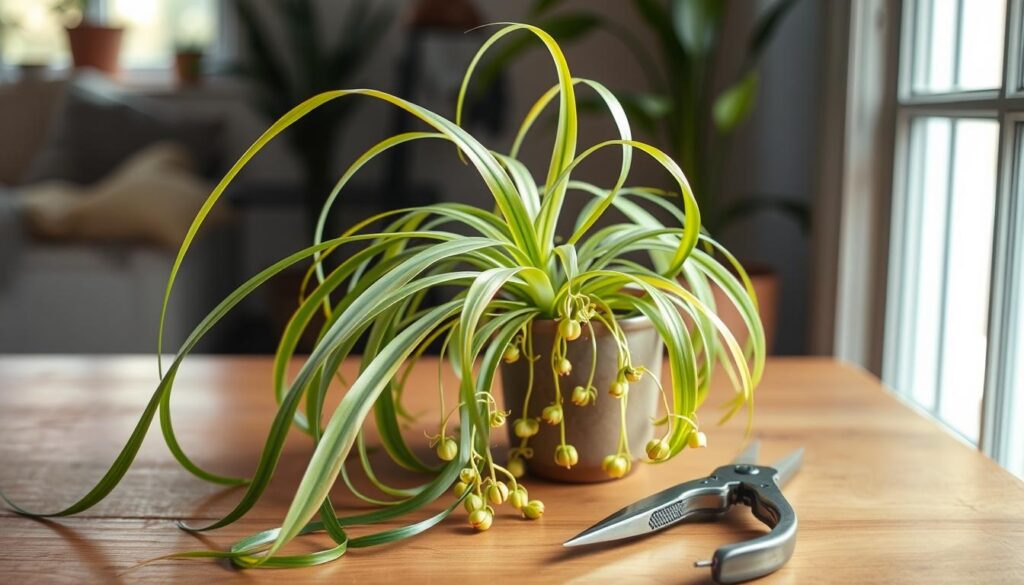 Spider plant pruning