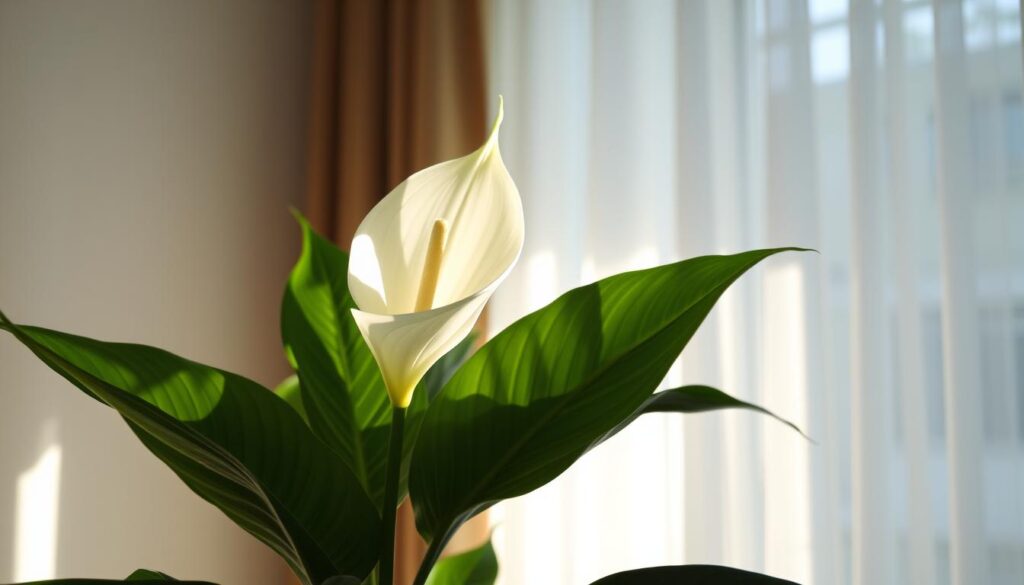 peace lily in indirect light