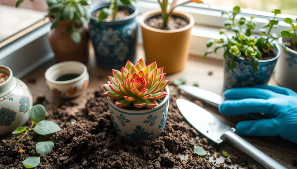 repotting succulents